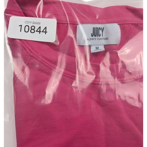 Juicy by Juicy Couture Terry Logo T-Shirt Dress Medium Pink Barbiecore Preppy - Picture 8 of 8